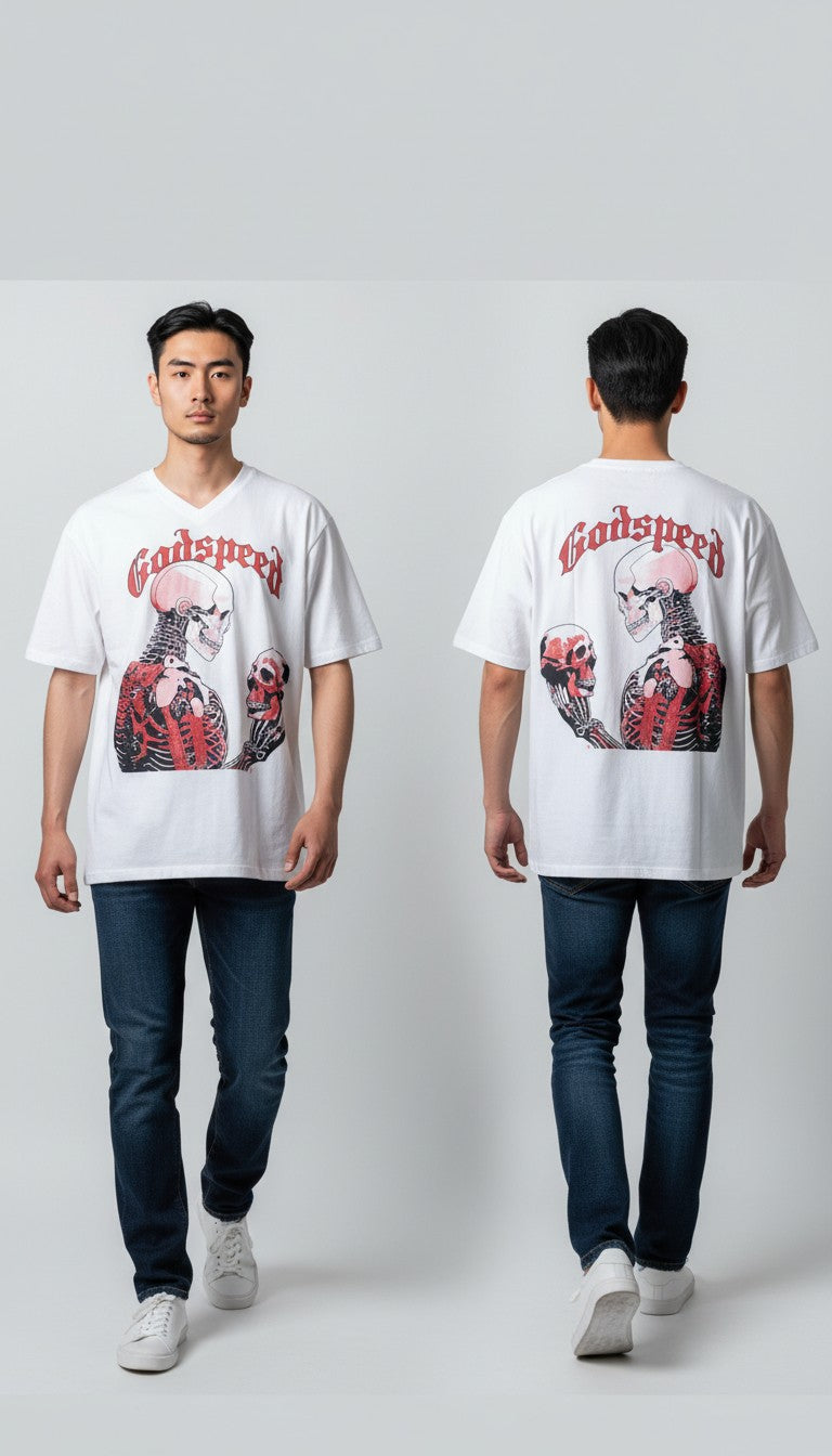 White skull oversize T shirt