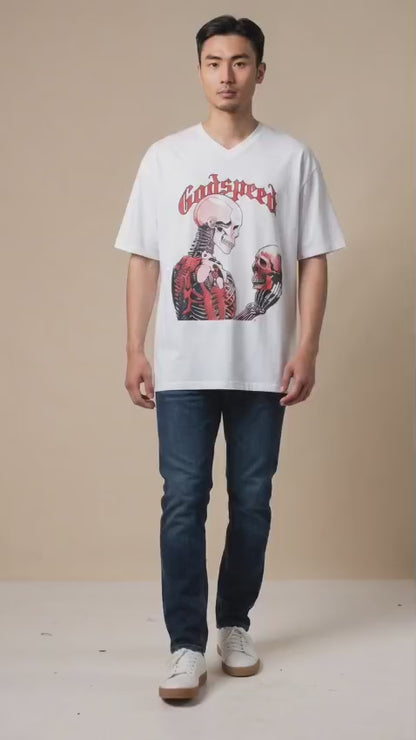 White skull oversize T shirt